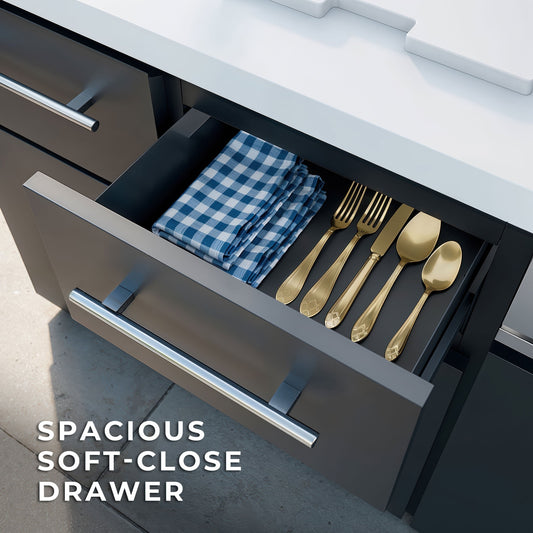 Premium Emory 9' Galvanized Steel Outdoor Kitchen Island