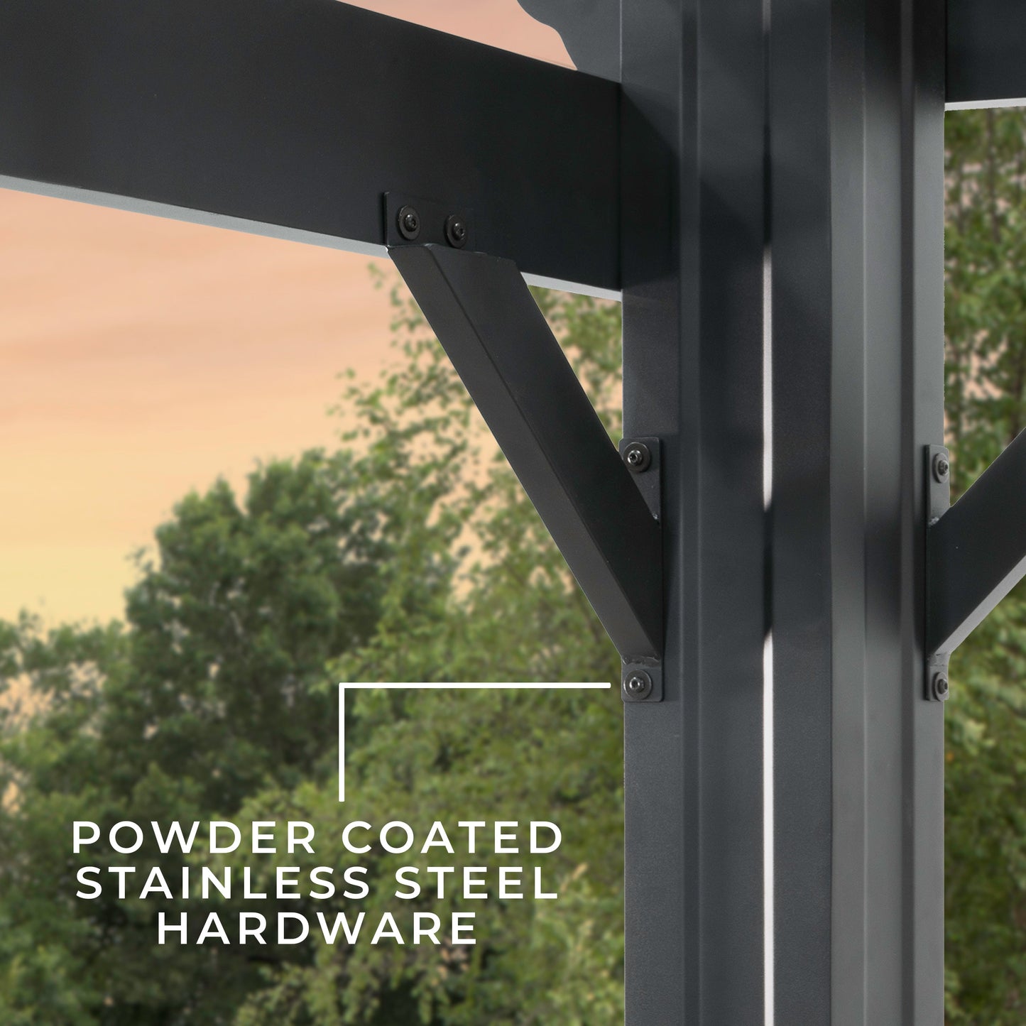 Premium 16x12 Stratford Traditional Steel Pergola With Sail Shade Soft Canopy