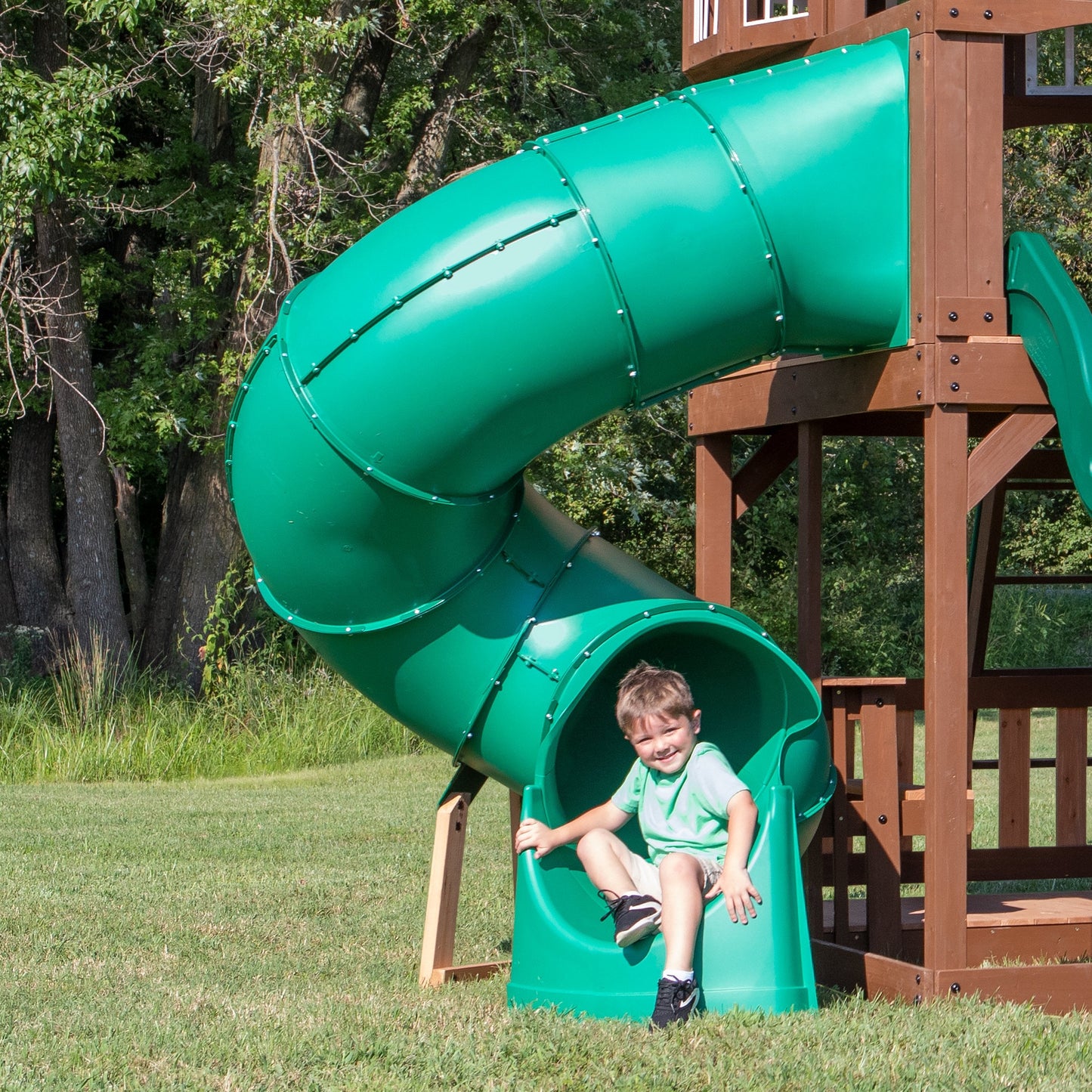 Premium Spiral Left Exit Tube Slide for 5 Foot Decks