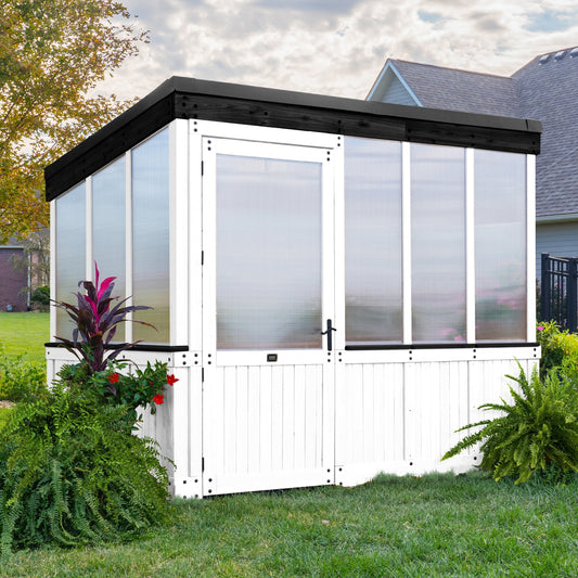 Premium 9x6 Willow Greenhouse -    Pre-Stained & Sealed White