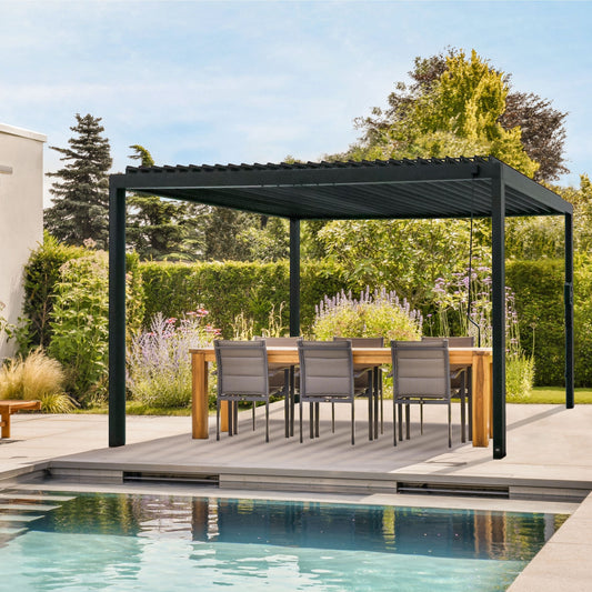 Premium 16x10 Sarasota Steel Louvered Pergola