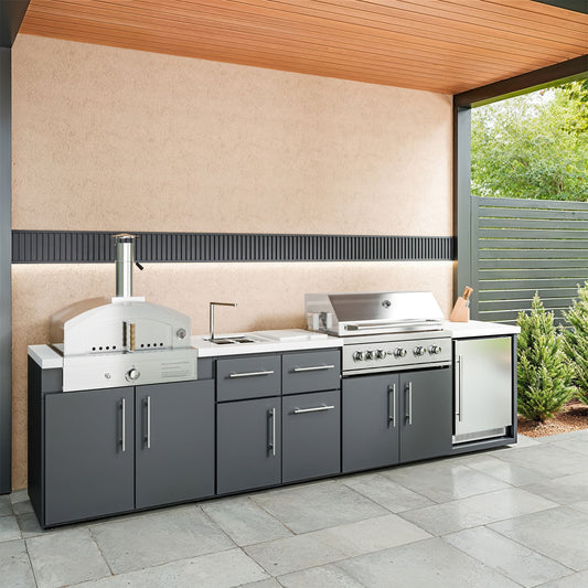 Premium Emory 12' Galvanized Steel Outdoor Kitchen Island