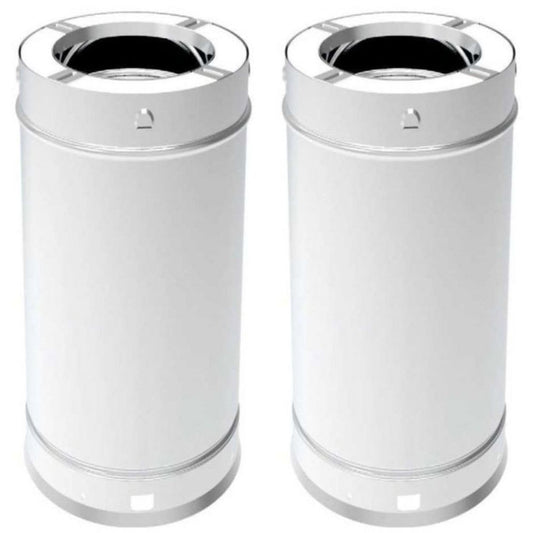 Premium Superior 6 Inch Diameter Wood Burning 12 Inch SS Chimney Length (2pk) - 6SPS12-2