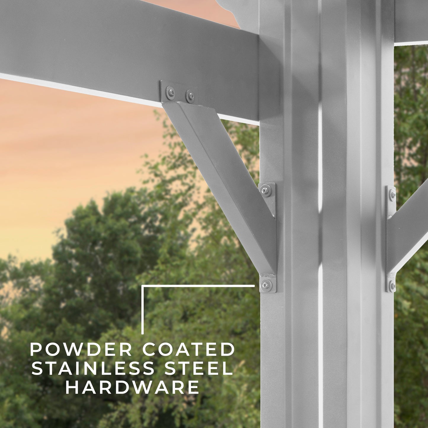Premium 14x12 Hawthorne Traditional Steel Pergola With Sail Shade Soft Canopy