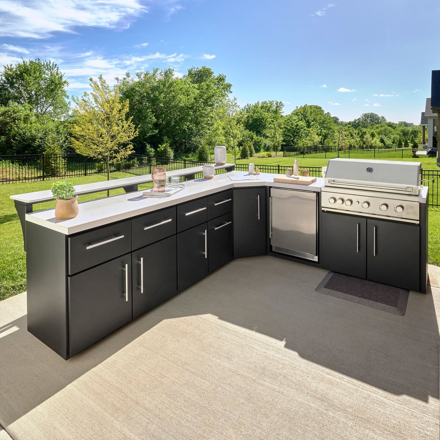 Premium Emory Corner Outdoor Kitchen Island and Bar – Right
