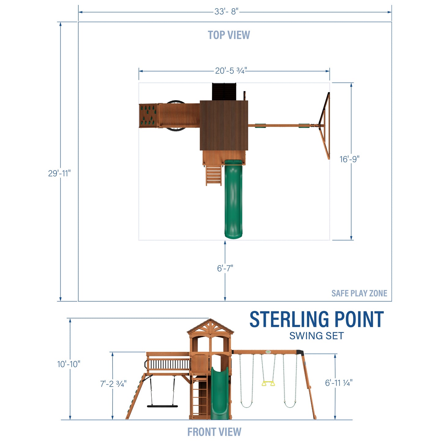 Premium Sterling Point Swing Set