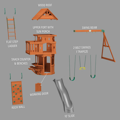 Premium Woodland Swing Set