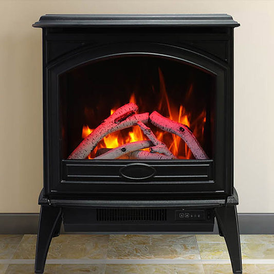 Premium Amantii  Lynwood Series Electric Freestanding Stove with 10pc Birch Log Media Kit