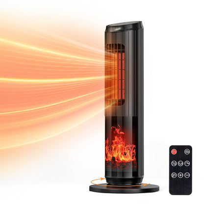 Space Heater for Indoor Use, 23Inch Portable Heater with Remote and Thermostat,7 Light Modes, 70°Oscillation, 12H Timer, Up to 95°F, Tip-over Protection